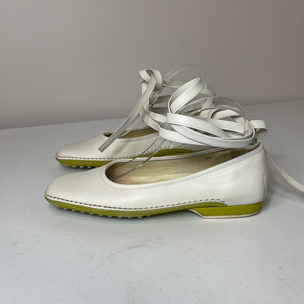 Tod's white Leather Ballet Flats Womens